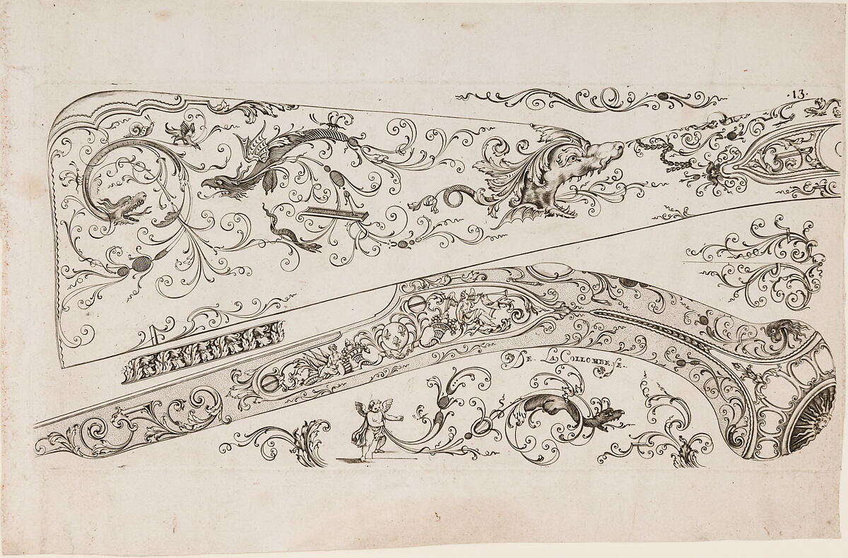 Plusievrs Pieces et Ornements Darquebuzerie (4th extended edition), Initial eight-plate edition by Claude Simonin (French, Nantes ca. 1635–1693 Nantes)  , published in 1684 and reissued in1685, Ink, paper, French, Paris