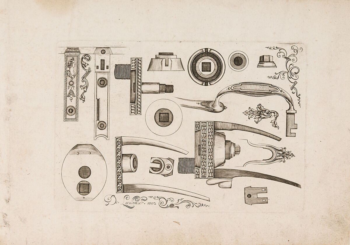 Plusievrs Pieces et Ornements Darquebuzerie (4th extended edition), Initial eight-plate edition by Claude Simonin (French, Nantes ca. 1635–1693 Nantes)  , published in 1684 and reissued in1685, Ink, paper, French, Paris