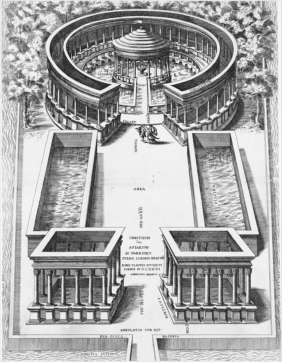 Ornithon Sive Aviarum, from "Speculum Romanae Magnificentiae", Giovanni Ambrogio Brambilla (Italian, active Rome, 1575–99), Etching