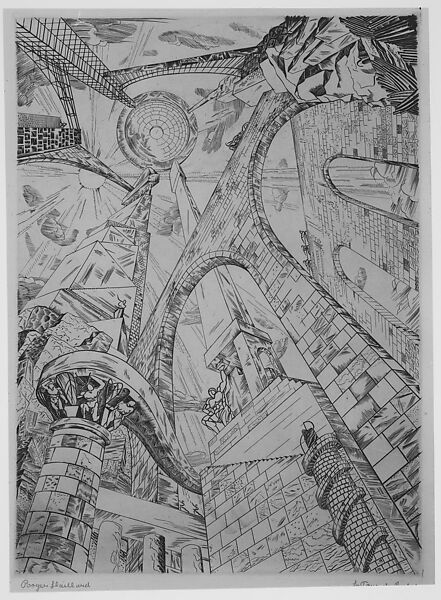 The Tower of Babel I, Roger Vieillard (French, 1907–1989), Engraving 