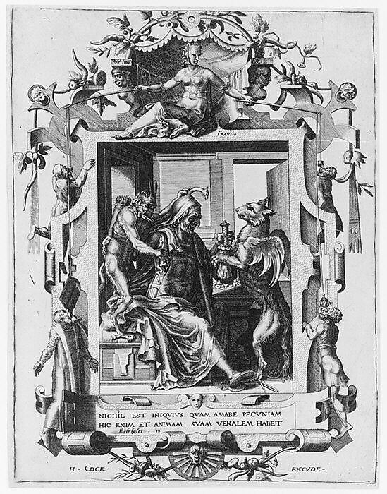 Allegory of Avarice, or Fraud, Dirck Volckertsz Coornhert (Netherlandish, Amsterdam 1519/22–1590 Gouda) 
