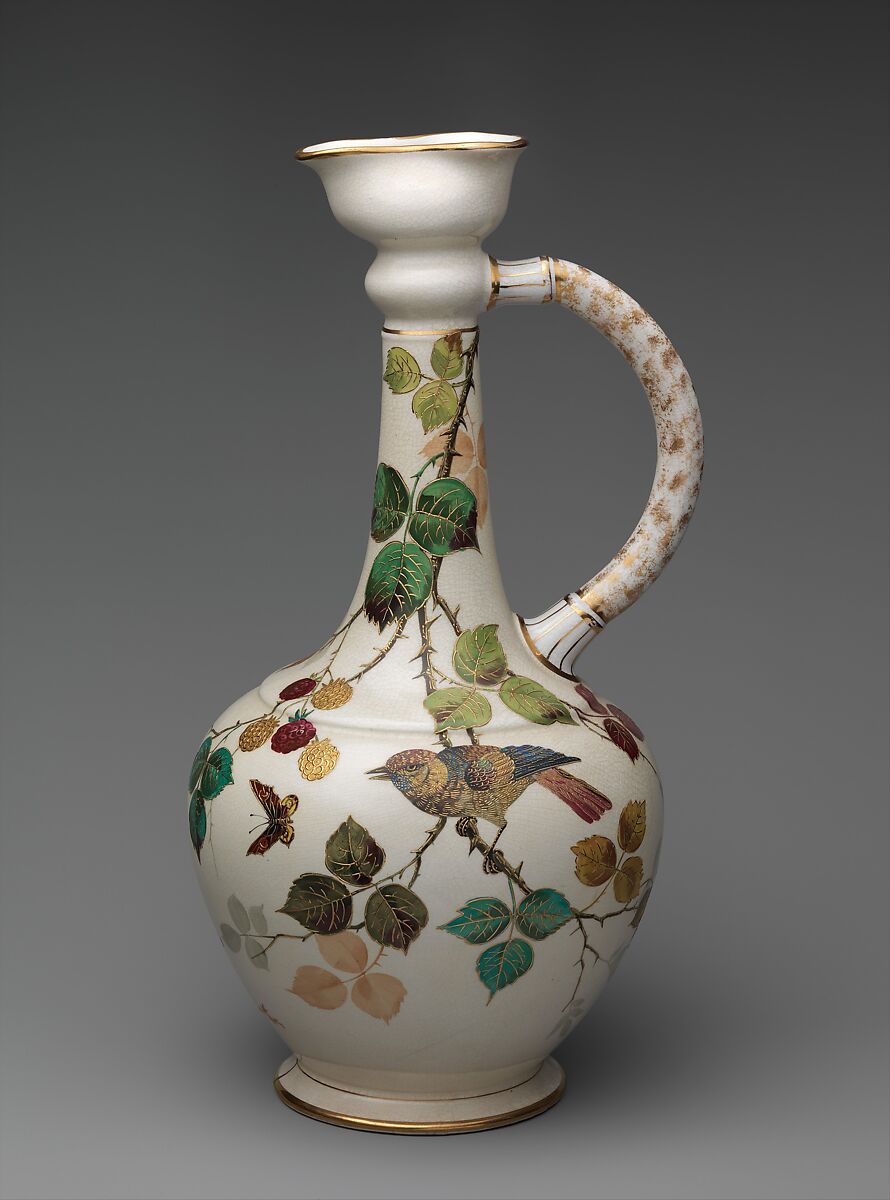 Ewer, Faience Manufacturing Company (American, Greenpoint, New York, 1881–1892), Earthenware, American 