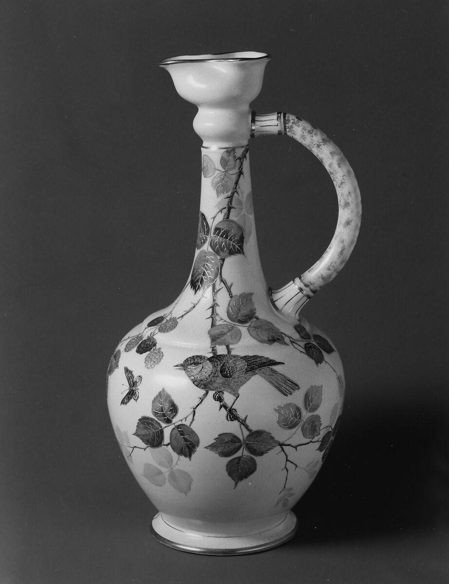 Ewer, Faience Manufacturing Company (American, Greenpoint, New York, 1881–1892), Earthenware, American