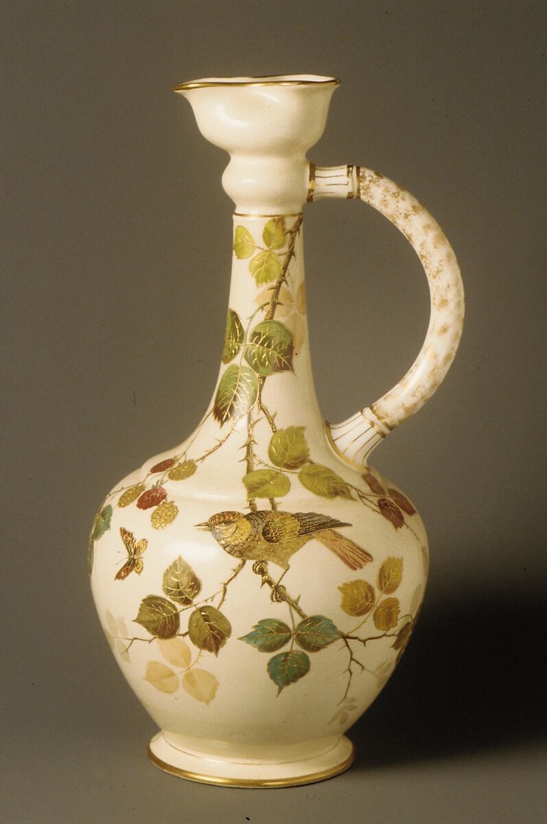Ewer, Faience Manufacturing Company (American, Greenpoint, New York, 1881–1892), Earthenware, American