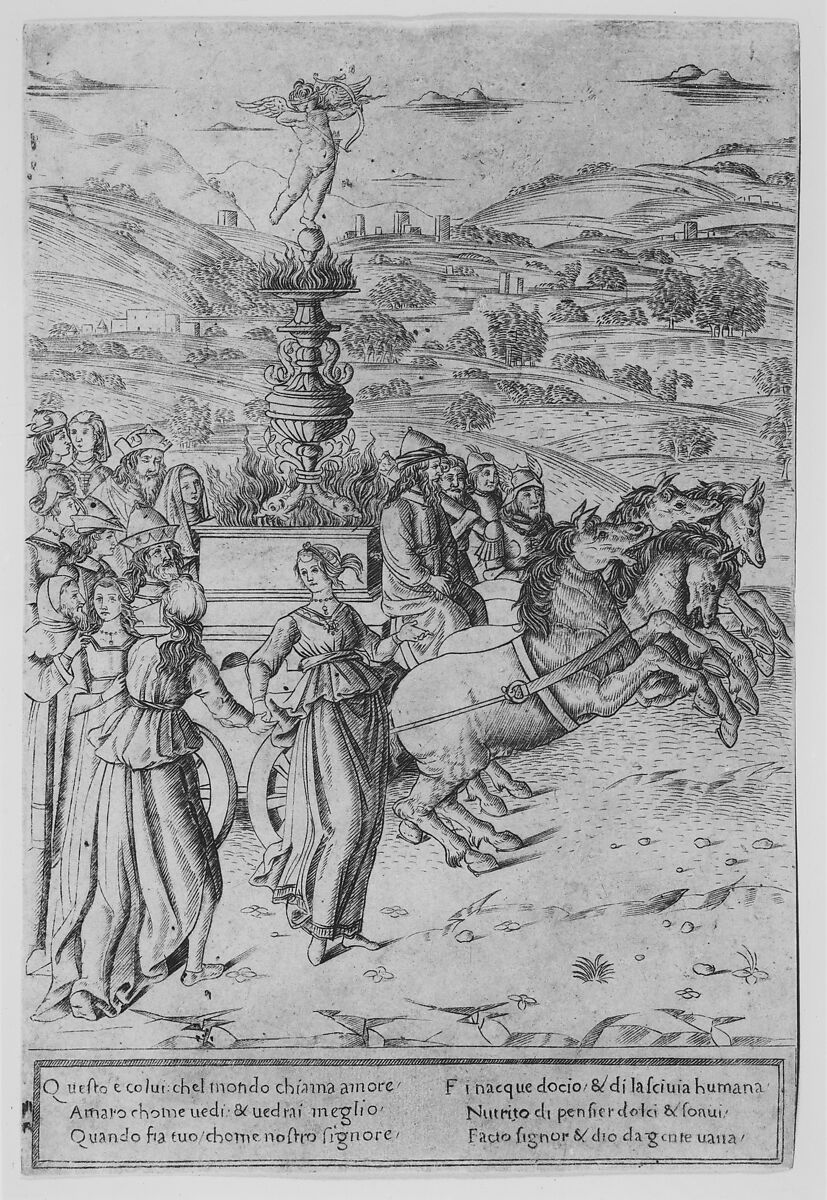 The Triumph of Love, from "The Triumphs of Petrarch", Francesco Rosselli (Italian, Florence 1448–1508/27 Venice (?)), Engraving; first state of two
