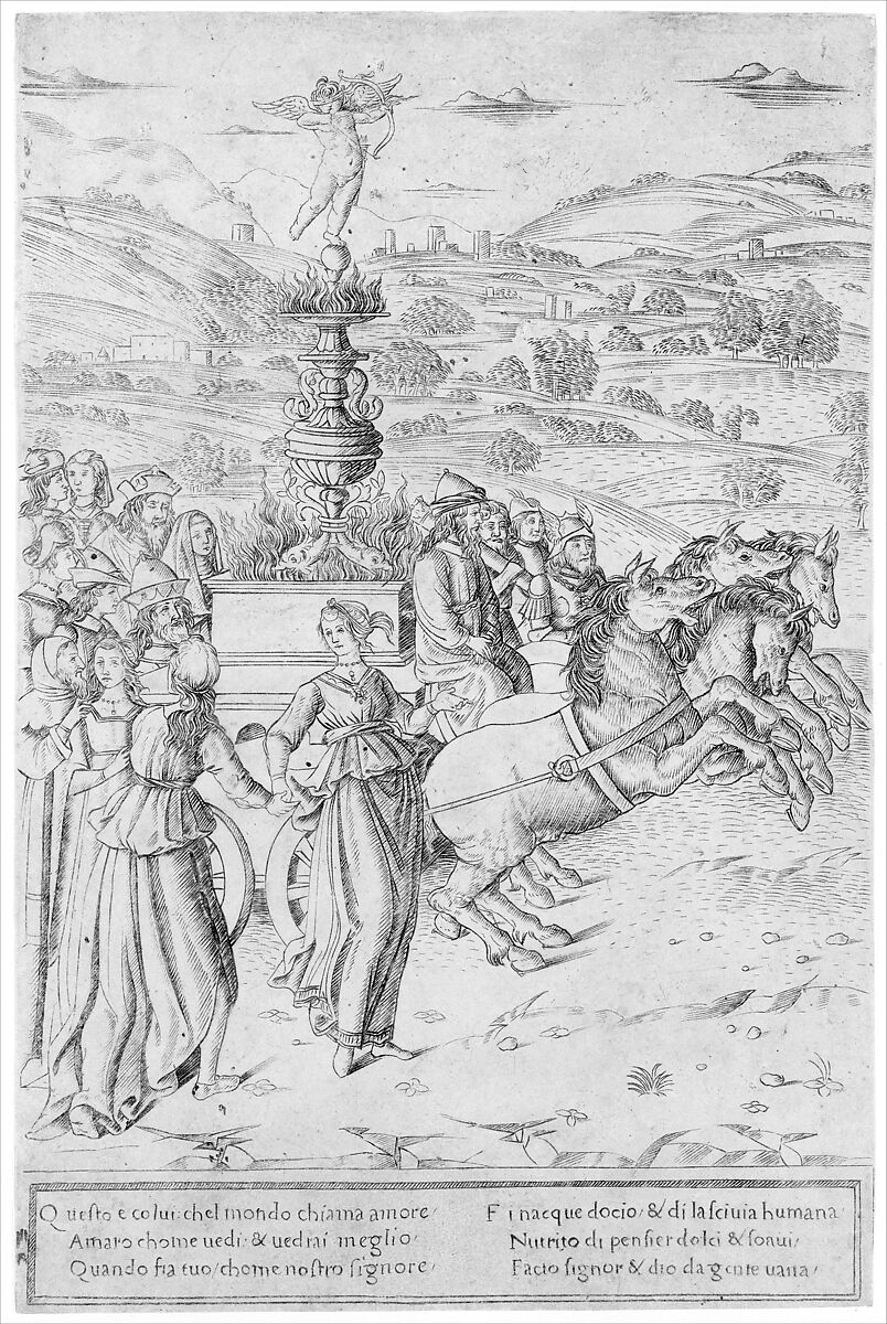The Triumph of Love, from "The Triumphs of Petrarch", Francesco Rosselli (Italian, Florence 1448–1508/27 Venice (?)), Engraving; first state of two