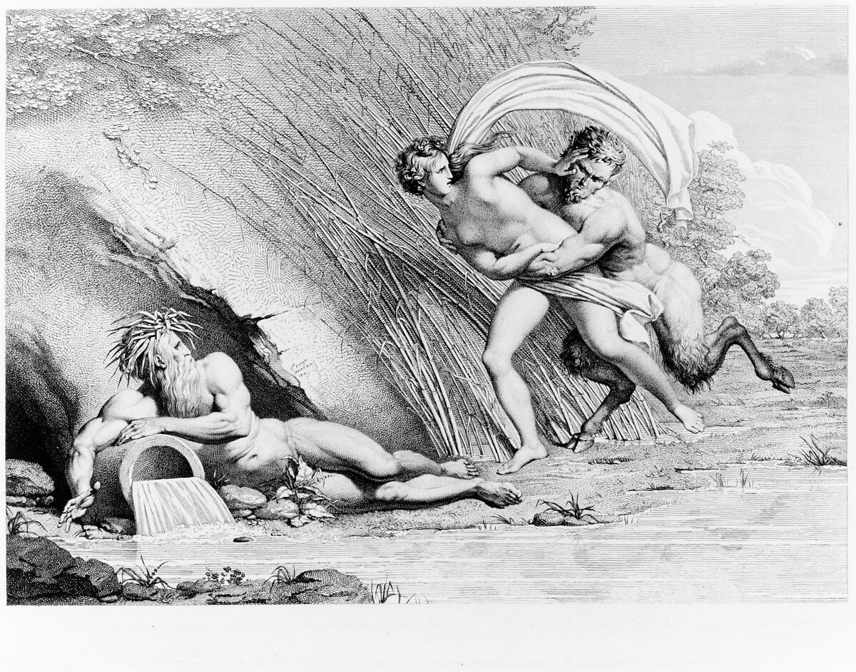Pan and Syrinx, Giuseppe Longhi (Italian, Monza 1766–1831 Mailand), Etching and engraving 
