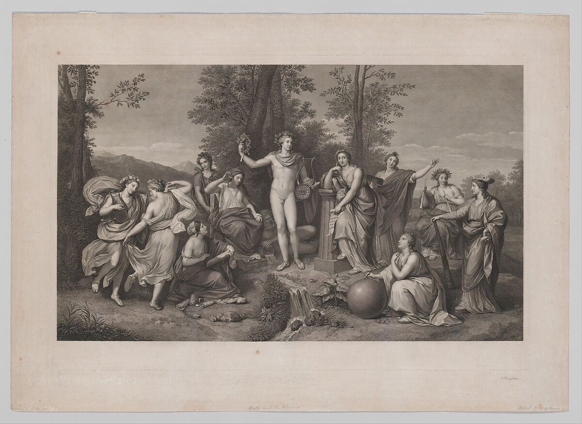 Apollo and the Muses on Parnassus, Raphael Morghen  Italian, Engraving