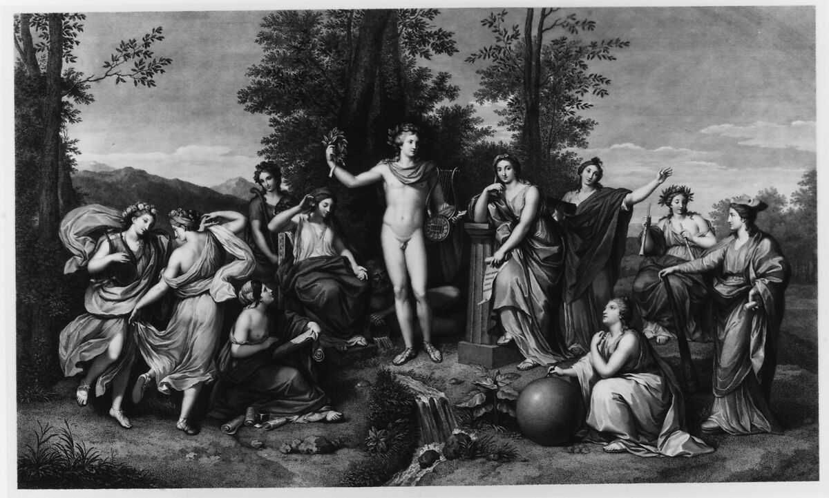 Apollo and the Muses on Parnassus, Raphael Morghen (Italian, Naples 1758–1833 Florence), Engraving