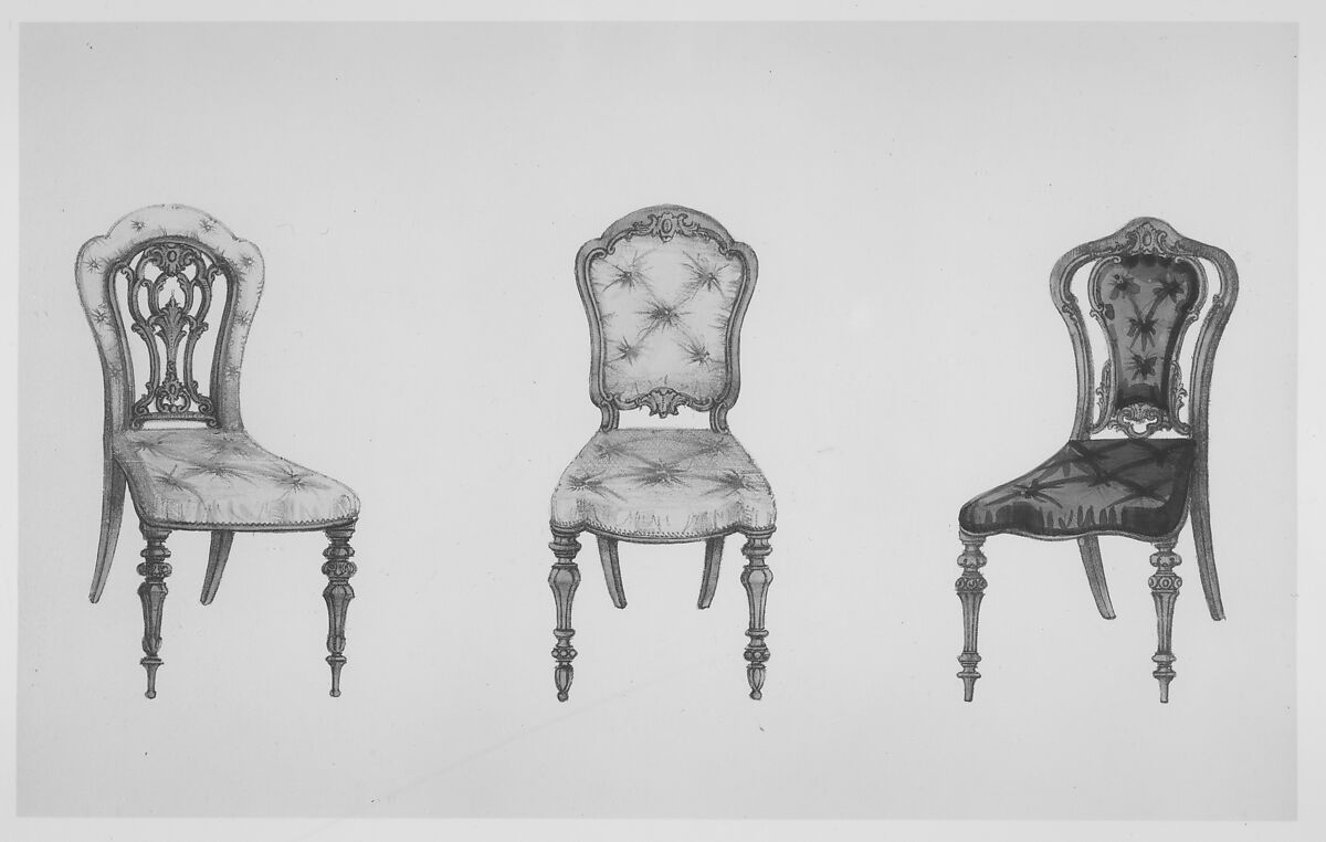A Useful and Modern Work on Chairs, in Twelve Plates, Containing Forty-Two Designs, Henry Wood (British, active 1835–45), Illustrations: : lithographs, hand-colored