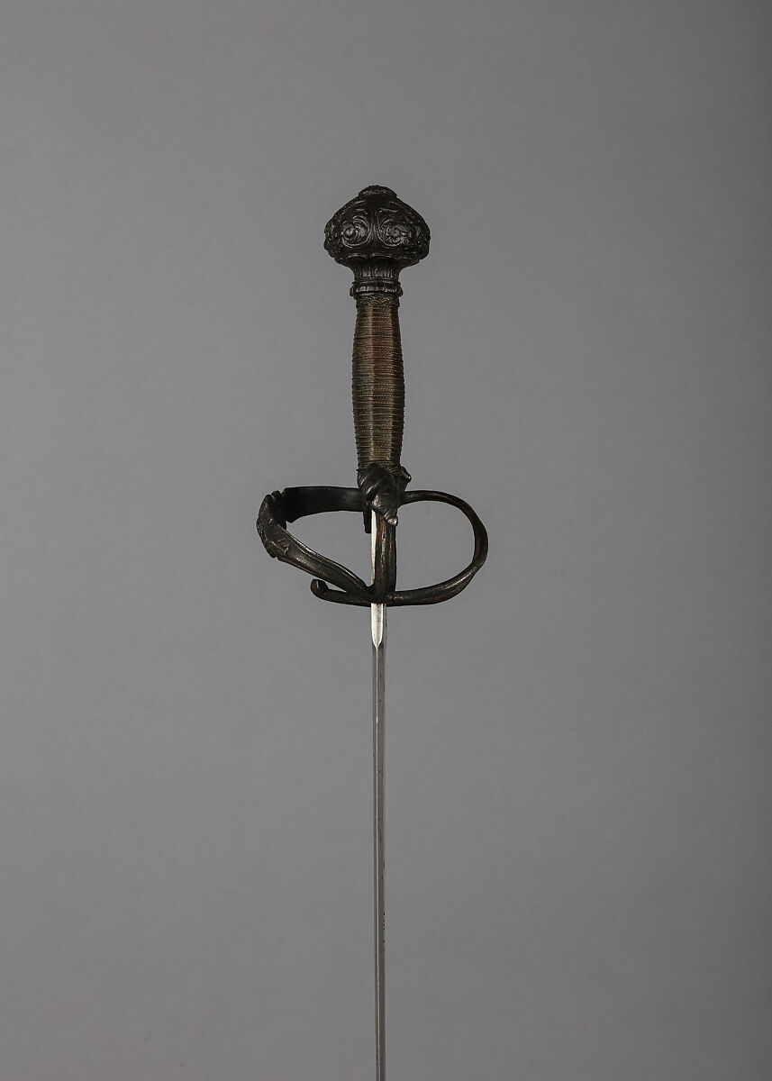 Sword, Steel, wood, copper wire, North Italian or French