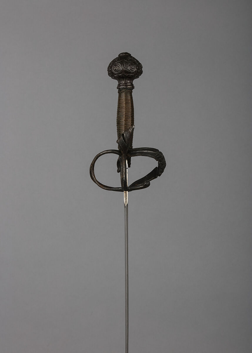 Sword, Steel, wood, copper wire, North Italian or French