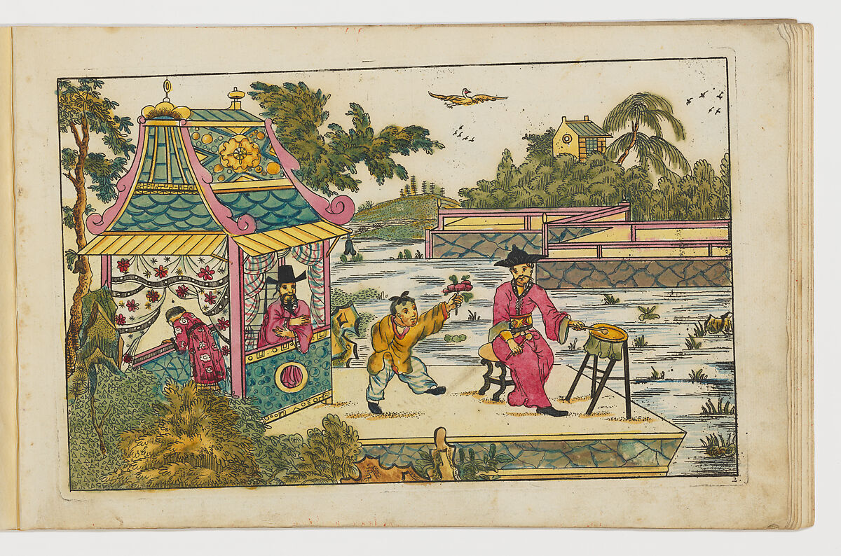 Nieuwe geinventeerde Sineesen, met groote moeyte geteekent en in't Ligt gegeven... Eerste Deel, Designed by Pieter Schenck II (Dutch, Amsterdam 1693–1775 Amsterdam), Colored engravings