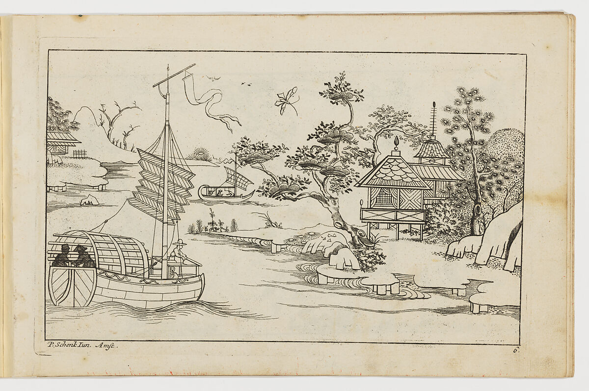 Nieuwe geinventeerde Sineesen, met groote moeyte geteekent en in't Ligt gegeven... Eerste Deel, Designed by Pieter Schenck II (Dutch, Amsterdam 1693–1775 Amsterdam), Colored engravings