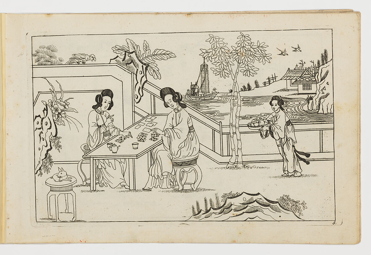 Nieuwe geinventeerde Sineesen, met groote moeyte geteekent en in't Ligt gegeven... Eerste Deel, Designed by Pieter Schenck II (Dutch, Amsterdam 1693–1775 Amsterdam), Colored engravings