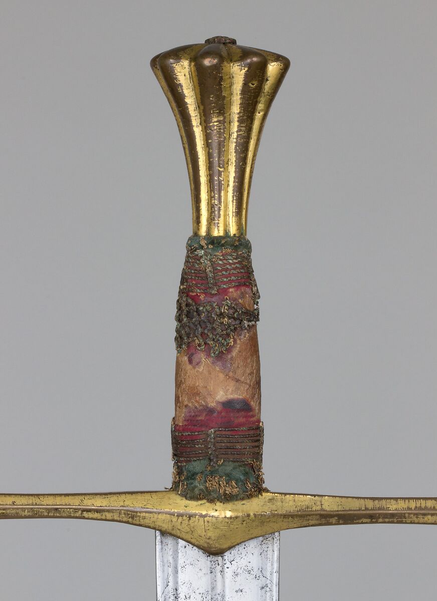Thrusting Sword (<i>Spada da Stocco</i>), Steel, bronze, gold, wood, textile, probably Italian or Spanish