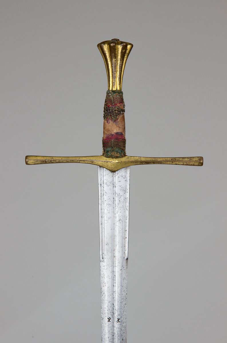 Thrusting Sword (<i>Spada da Stocco</i>), Steel, bronze, gold, wood, textile, probably Italian or Spanish