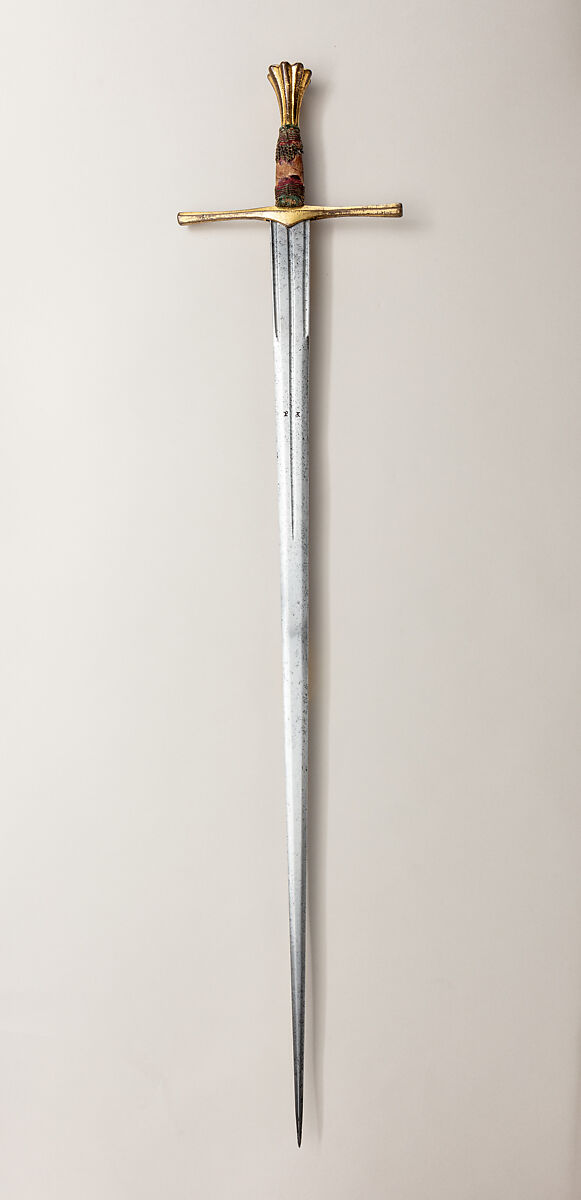 Thrusting Sword (<i>Spada da Stocco</i>), Steel, bronze, gold, wood, textile, probably Italian or Spanish