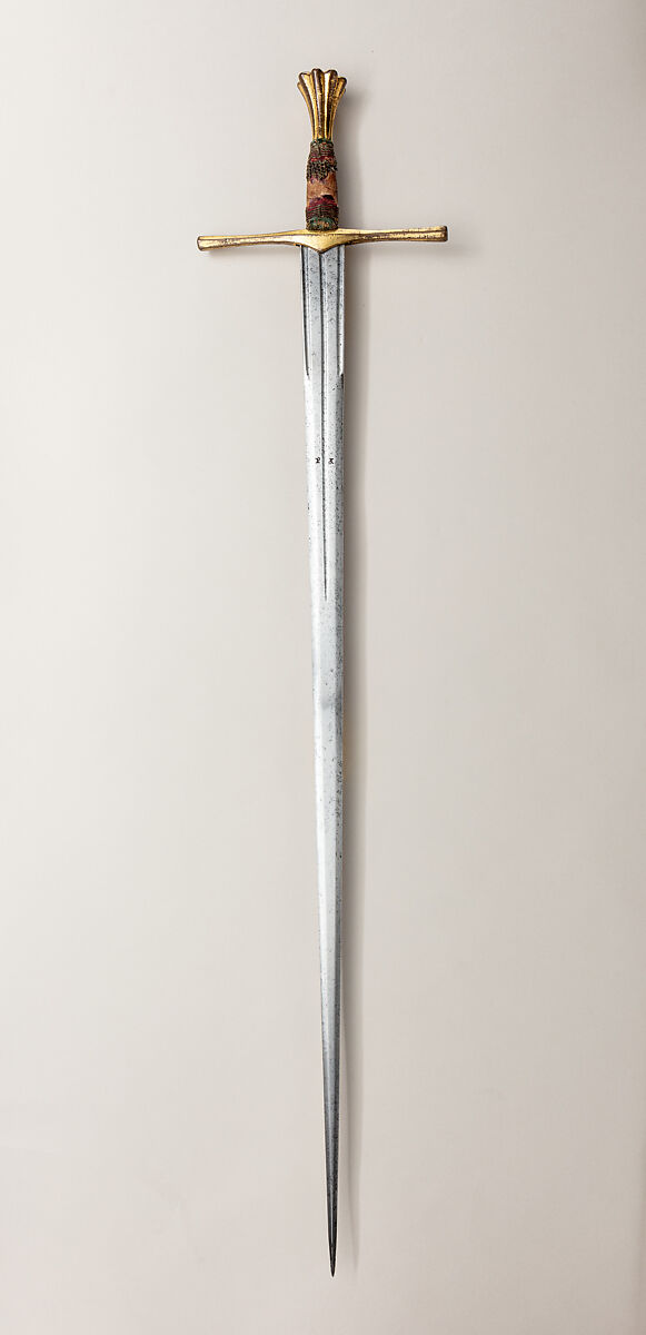 Thrusting Sword (<i>Spada da Stocco</i>), Steel, bronze, gold, wood, textile, probably Italian or Spanish 