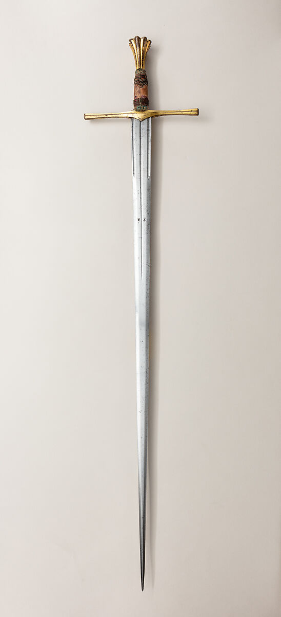 Thrusting Sword (<i>Spada da Stocco</i>), Steel, bronze, gold, wood, textile, probably Italian or Spanish