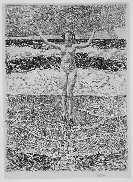 Raindrops and Surf, Childe Hassam (American, Dorchester, Massachusetts 1859–1935 East Hampton, New York), Etching