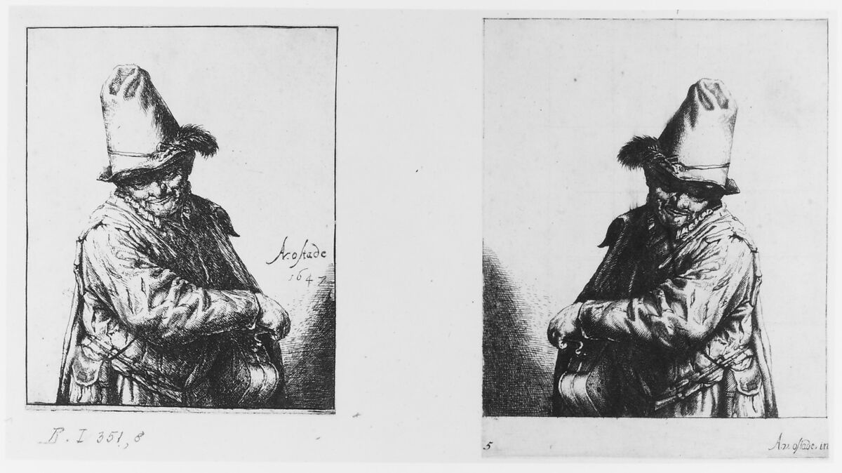 Hurdy Gurdy Man, Adriaen van Ostade (Dutch, Haarlem 1610–1685 Haarlem), Etching