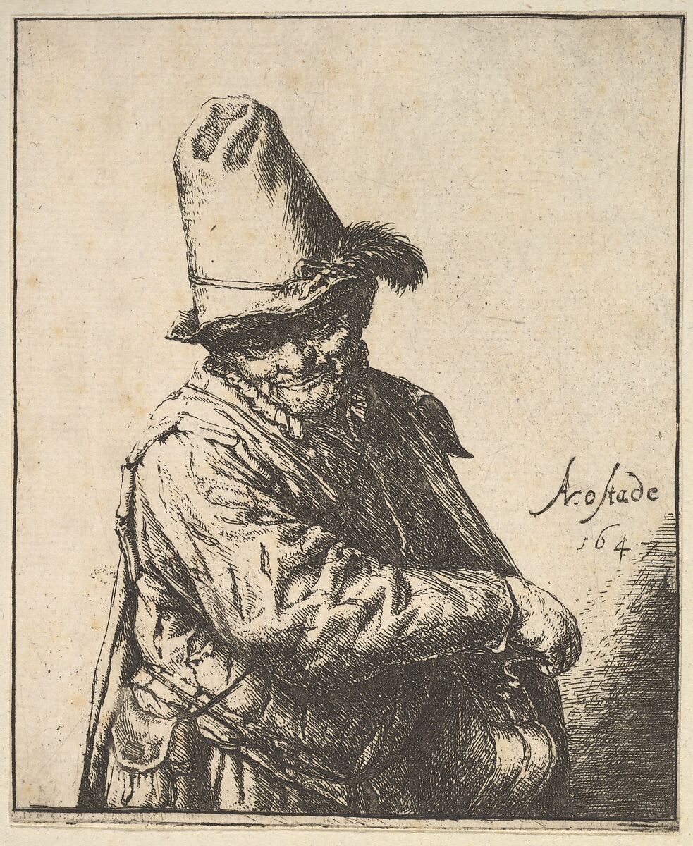 Hurdy Gurdy Man, Adriaen van Ostade (Dutch, Haarlem 1610–1685 Haarlem), Etching 