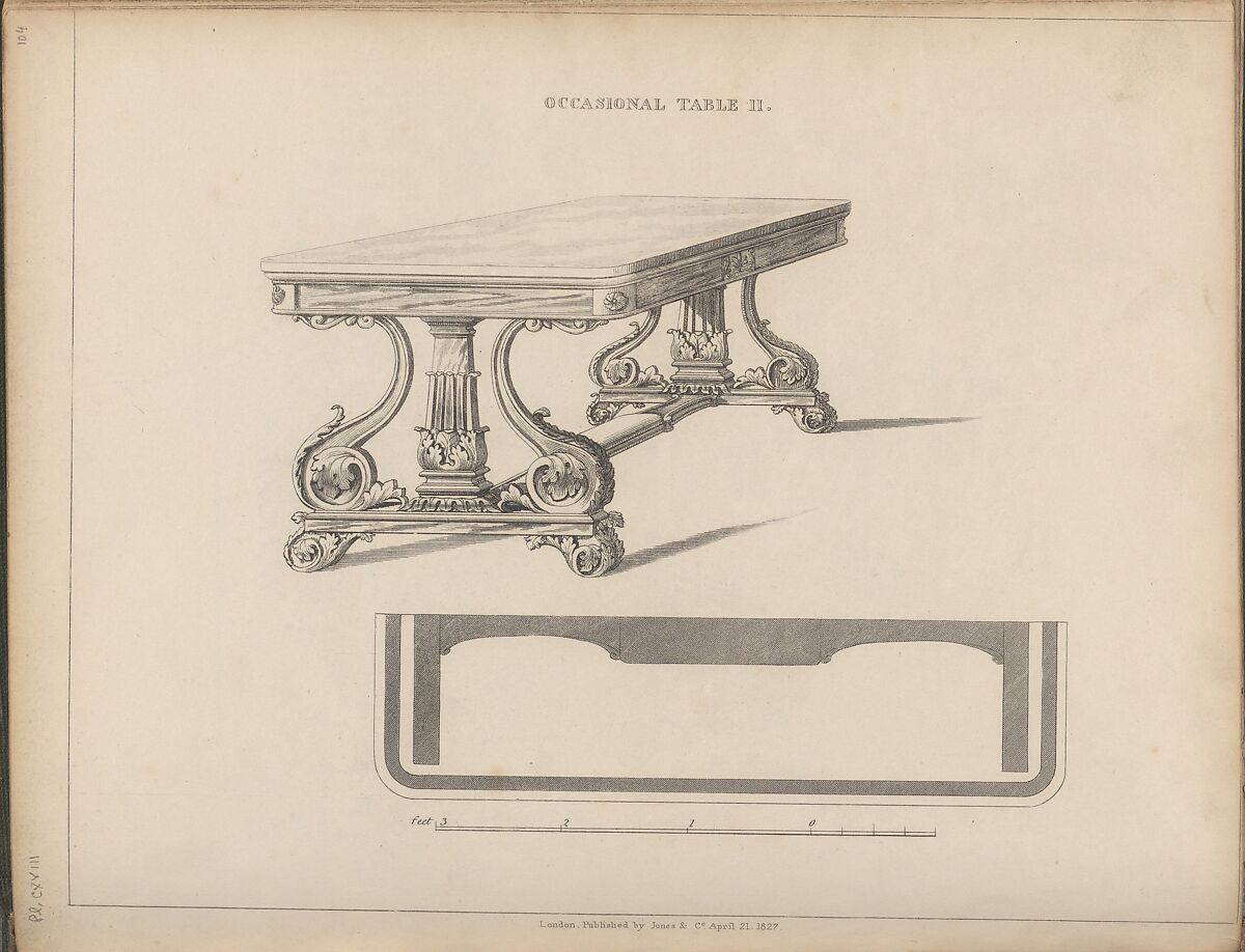 The Cabinet-Maker and Upholsterer's Guide: being a Complete Drawing Book; in which will be comprised Treatises on Geometry and Perspective, as applicable to the above branches of mechanics, Designed and written by George Smith (British, active London 1808–33), Illustrations: engraving, etching, aquatint, hand-colored 