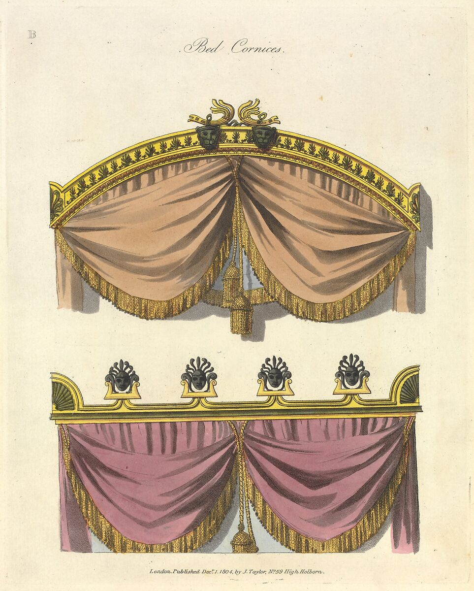 A Collection of Designs for Household Furniture and Interior Decoration, in the most approved and elegant taste, Written and designed by George Smith (British, active London 1808–33), Illustrations: etching and aquatint, hand-colored 