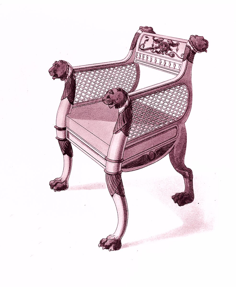 A Collection of Designs for Household Furniture and Interior Decoration, in the most approved and elegant taste, Written and designed by George Smith (British, 1808–1899), Illustrations: etching and aquatint, hand-colored