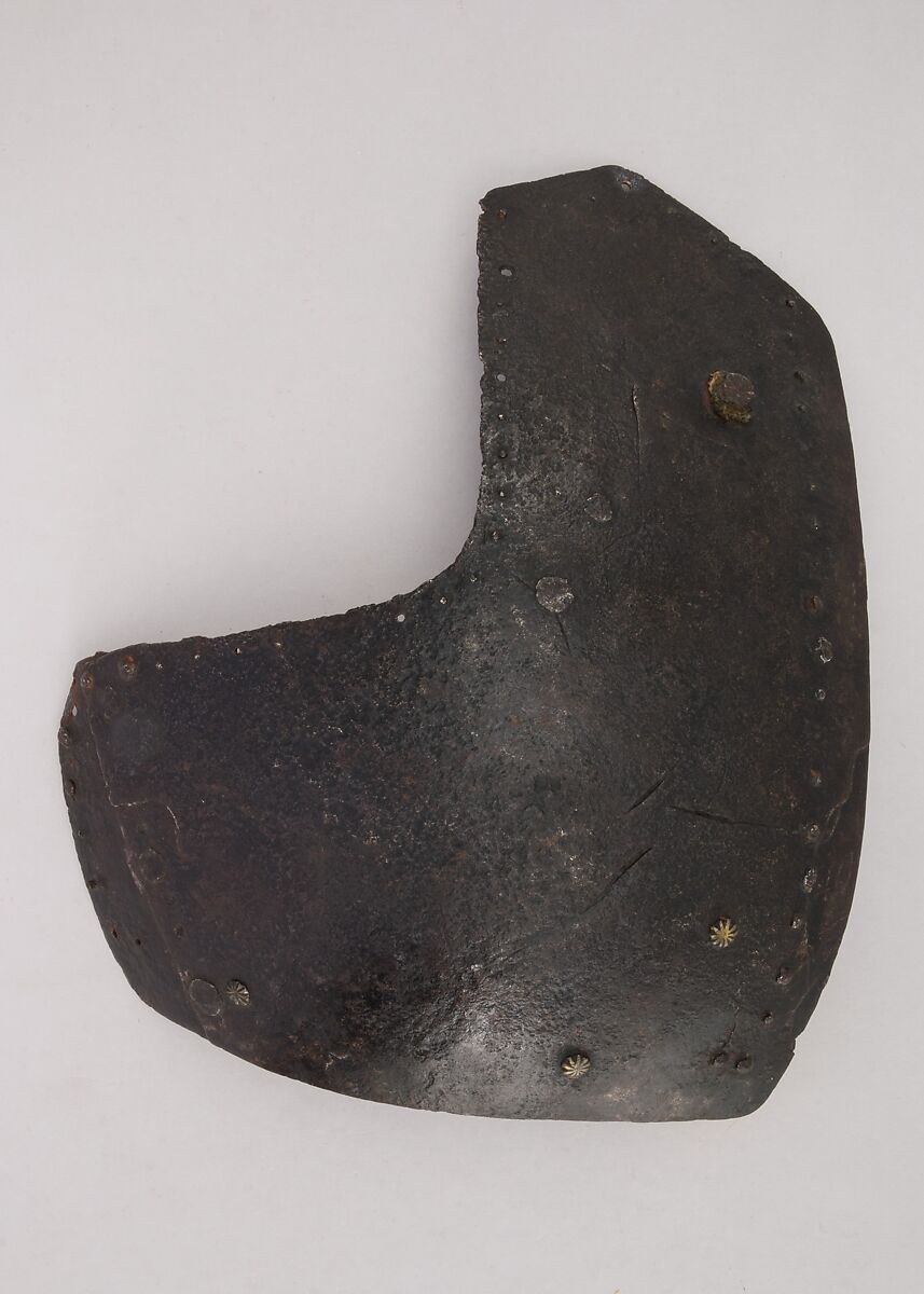 Right and Left Breastplates from a Brigandine, Steel, copper alloy, textile, Italian