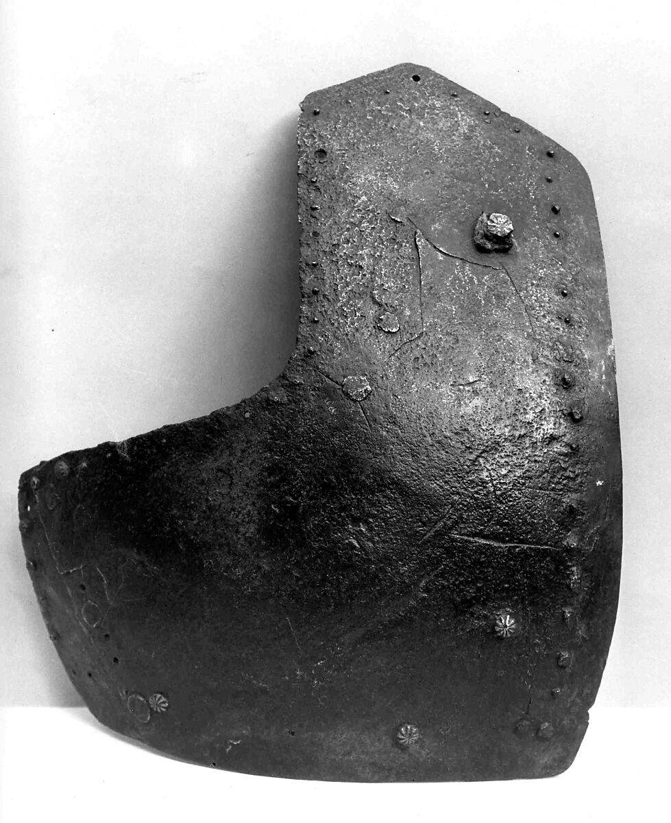 Right and Left Breastplates from a Brigandine, Steel, copper alloy, textile, Italian