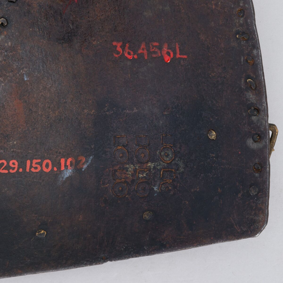 Left Breastplates from Two Brigandines, Steel, brass, textile (linen, bast fiber, cotton), Italian