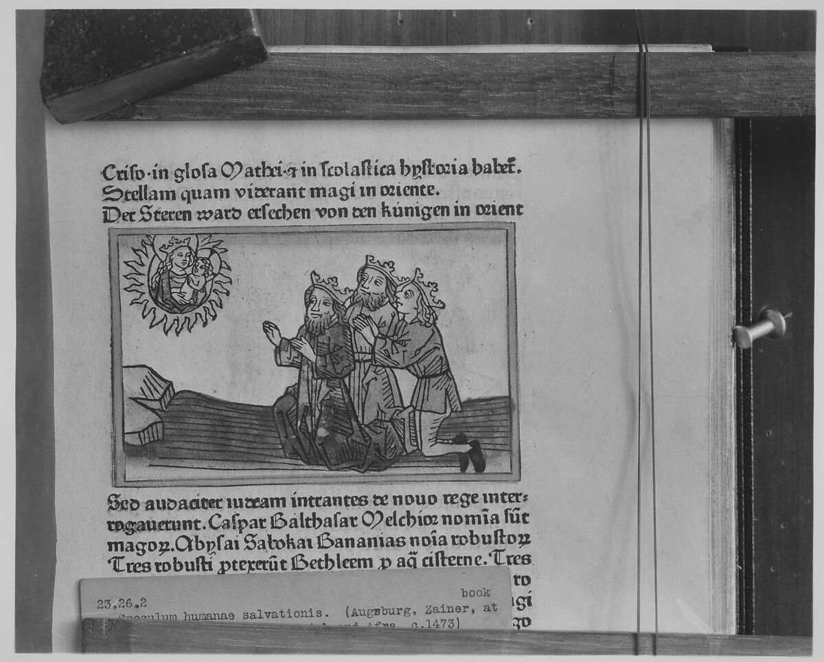Speculum humanae salvationis cum speculo S. Mariae Virginis, Printed by Günther Zainer (died 1478) at the Monastery of SS. Ulrich & Afra, Augsburg, Woodcut