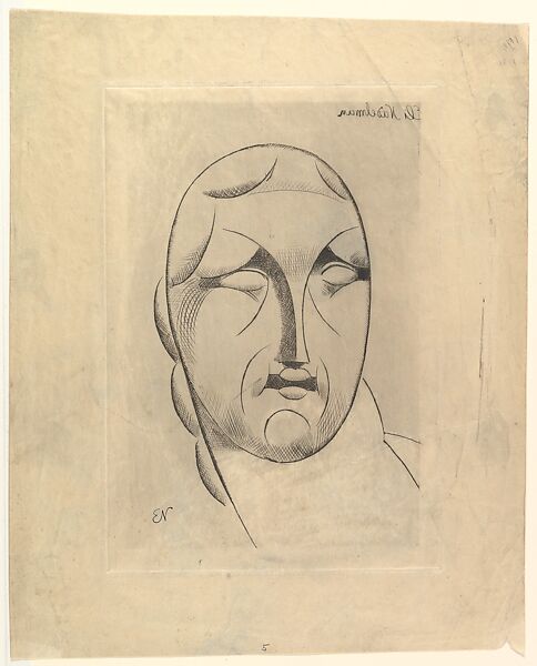 Female Head (Ideal Head), Elie Nadelman (American (born Poland), Warsaw 1882–1946 Riverdale, New York), Drypoint 