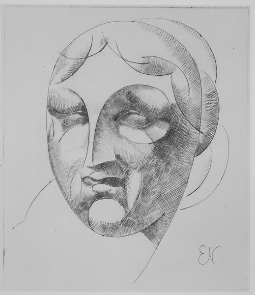 Female Head (Woman's Head), Elie Nadelman (American (born Poland), Warsaw 1882–1946 Riverdale, New York), Drypoint; second state of two