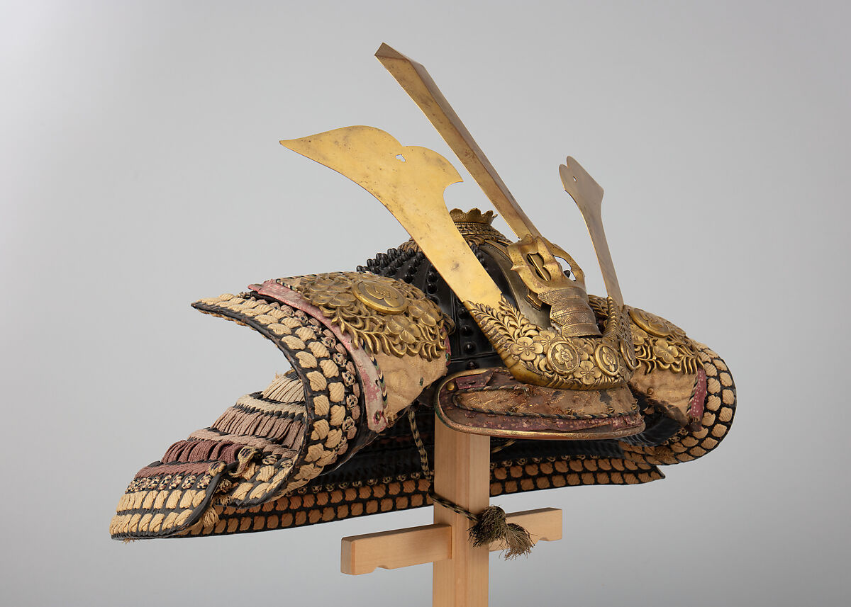 Helmet (<i>Hoshi Kabuto</i>) in the 13th Century Style, Iron, lacquer, gilt copper, leather, silk, Japanese