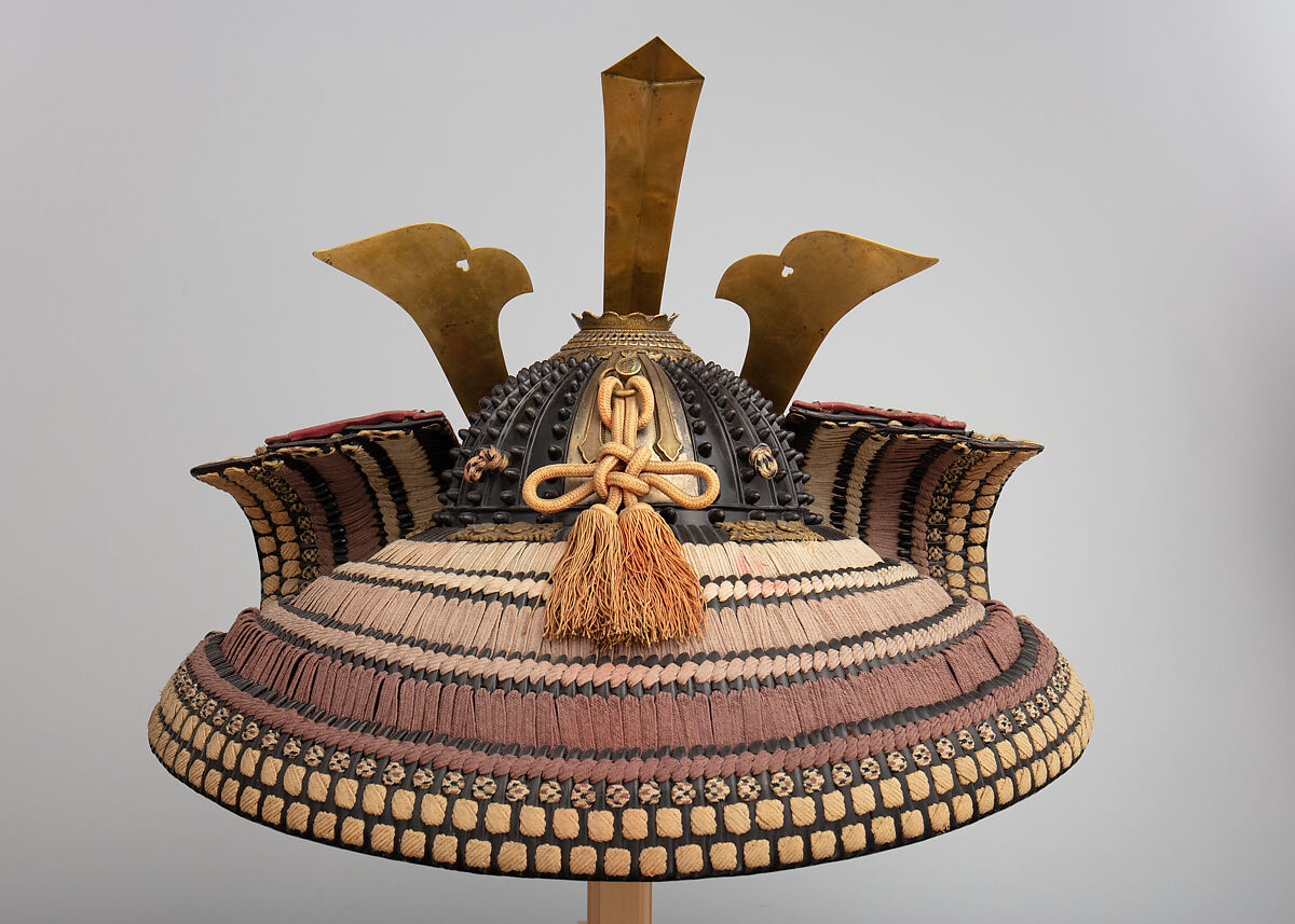 Helmet (<i>Hoshi Kabuto</i>) in the 13th Century Style, Iron, lacquer, gilt copper, leather, silk, Japanese