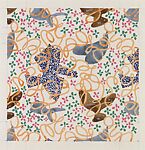 Fabric Design, abstract pattern with flower background, Stuart Davis (American, Philadelphia, Pennsylvania 1892–1964 New York), Gouache over graphite 