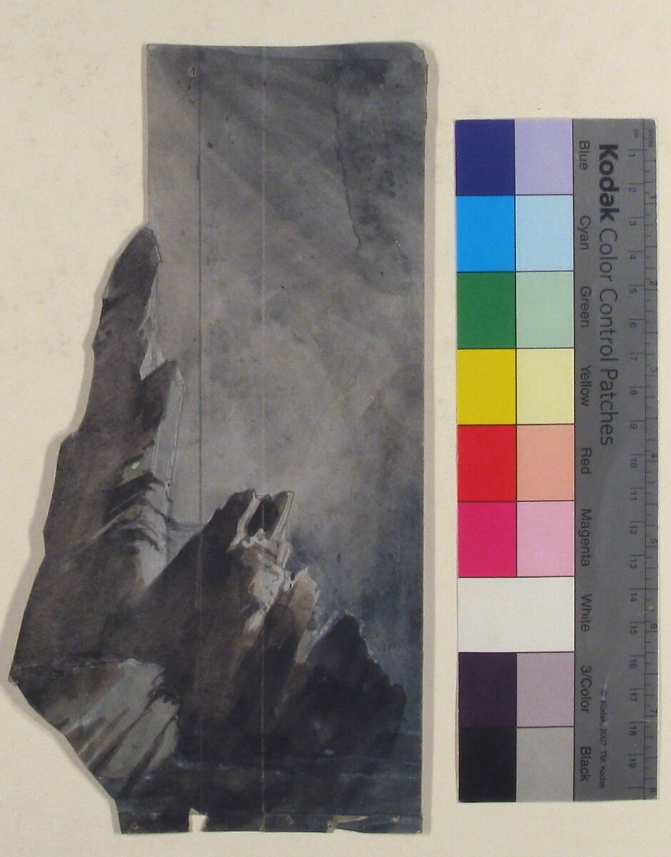 Design for a Stage Set, Eugène Cicéri (French, Paris 1813–1890 Fontainebleau), Watercolor and black chalk