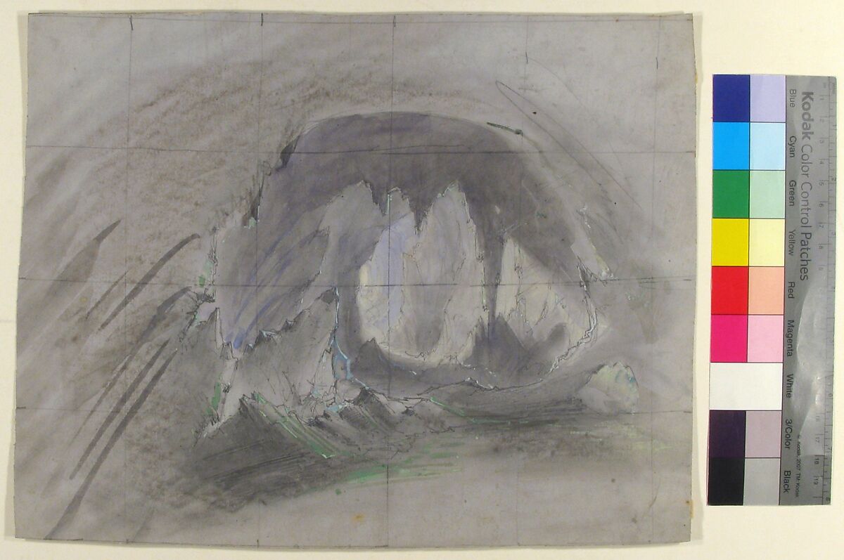 Design for a Stage Set at the Opéra, Paris, Eugène Cicéri (French, Paris 1813–1890 Fontainebleau), Graphite, black chalk, watercolor