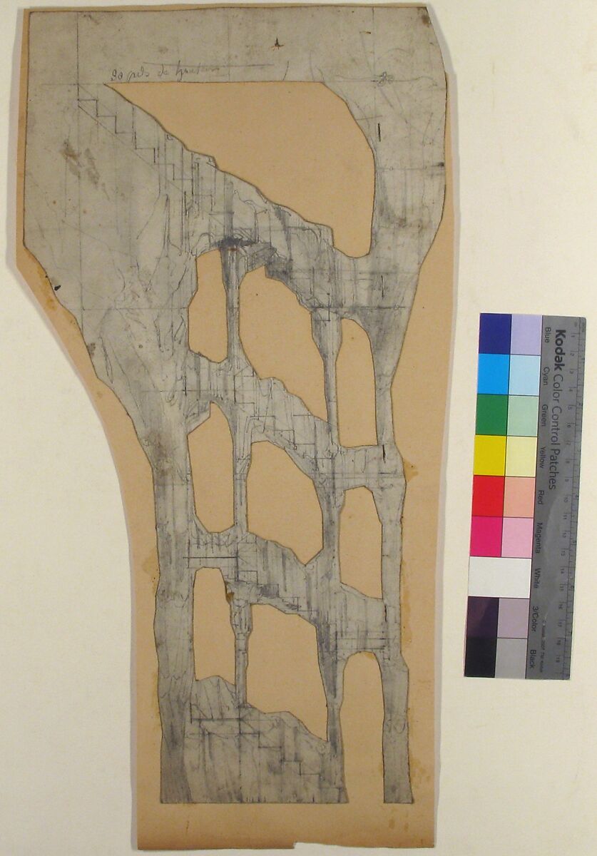 Design for a Stage Set at the Opéra, Paris, Eugène Cicéri (French, Paris 1813–1890 Fontainebleau), Graphite