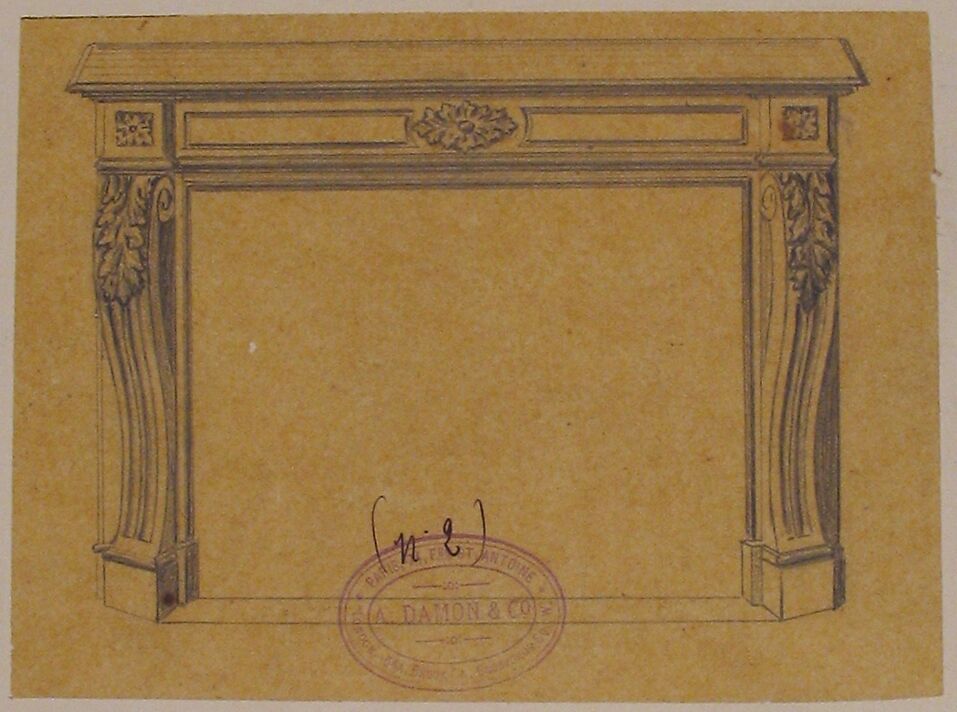 Design for a Mantelpiece, A. Damon et Cie. (French, active ca. 1870–1900), Graphite