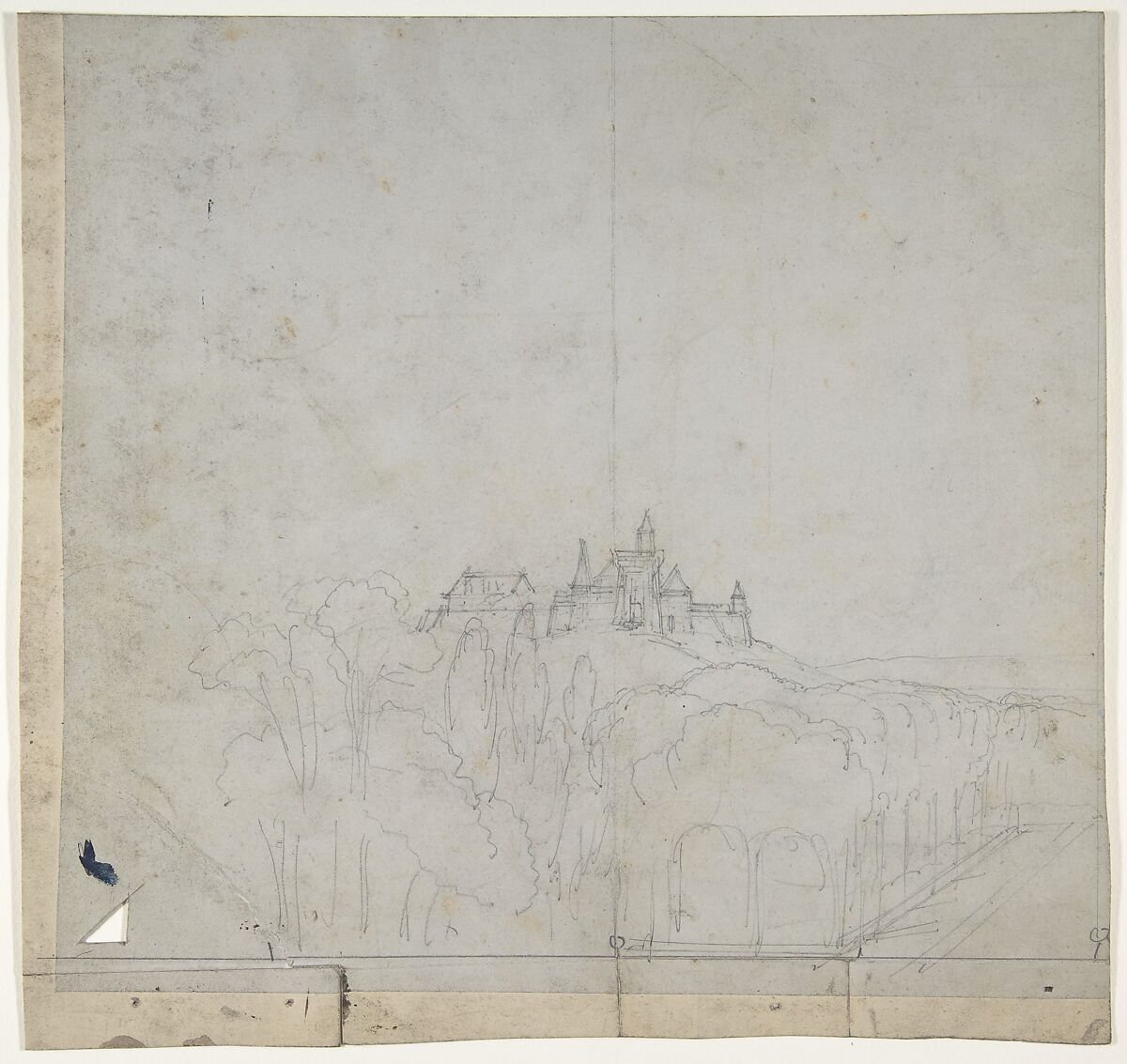 Design for a Stage Set at the Opéra, Paris, Eugène Cicéri (French, Paris 1813–1890 Fontainebleau), Graphite 