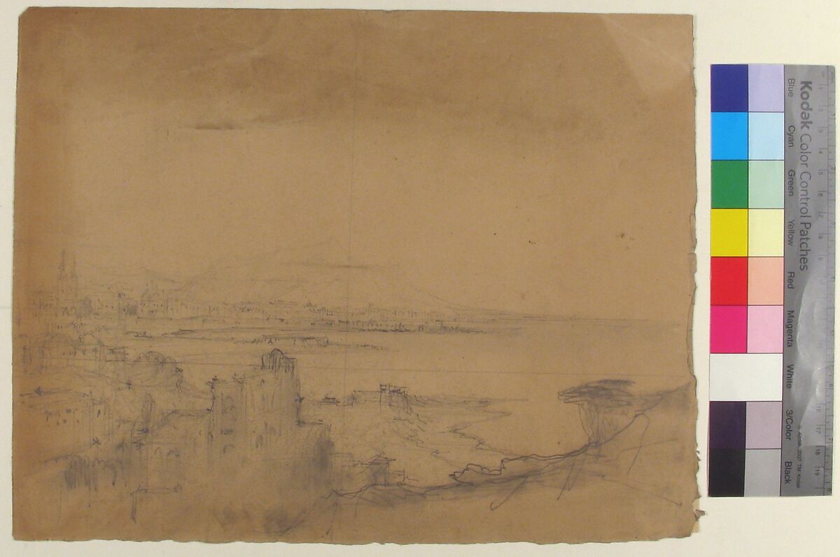 Design for a Stage Set at the Opéra, Paris (recto); Man with Cane (verso), Eugène Cicéri (French, Paris 1813–1890 Fontainebleau), Graphite