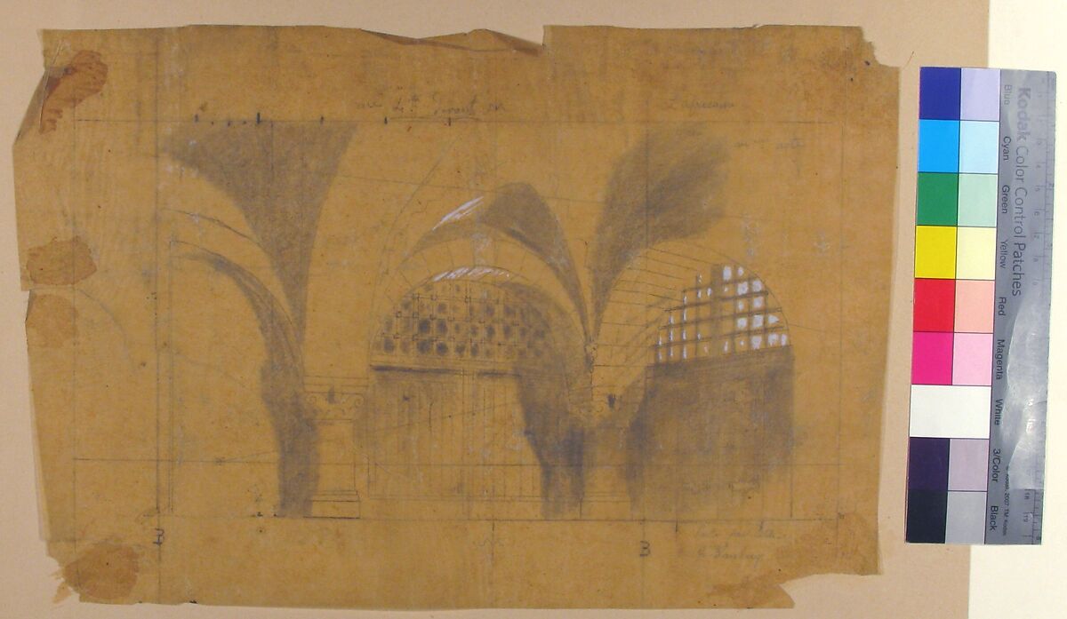 Design for a Stage Set at the Opéra, Paris, Eugène Cicéri (French, Paris 1813–1890 Fontainebleau), Graphite