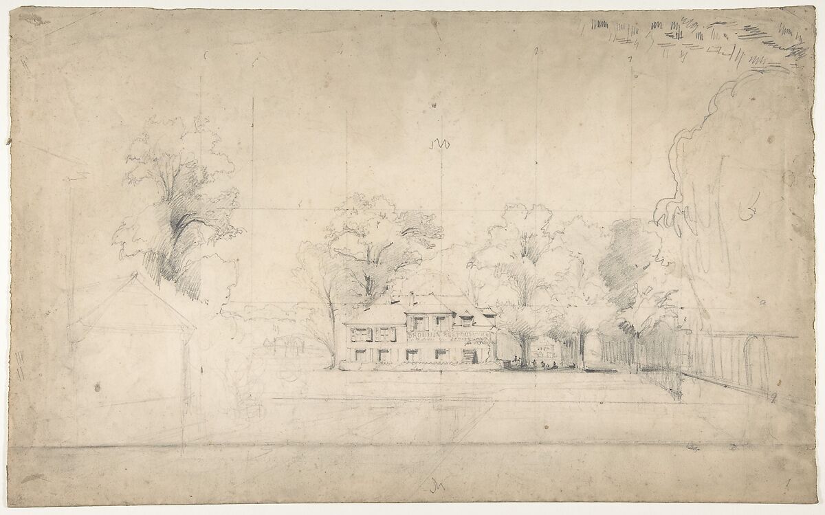 Design for a Stage Set at the Opéra, Paris, Eugène Cicéri (French, Paris 1813–1890 Fontainebleau), Graphite 