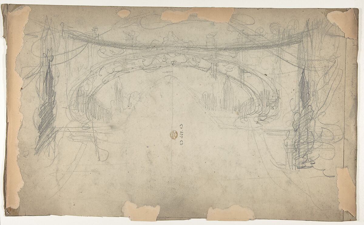 Design for a Stage Set at the Opéra, Paris, Eugène Cicéri (French, Paris 1813–1890 Fontainebleau), Graphite
