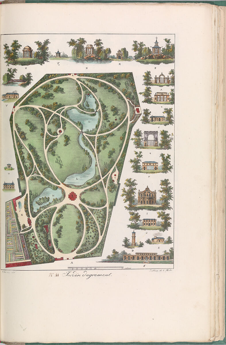 Plans Raisonnés de Toutes les Espèces de Jardins, Designed by Gabriel Thouin (French, 1747–1829), plates: lithographs, hand-colored 