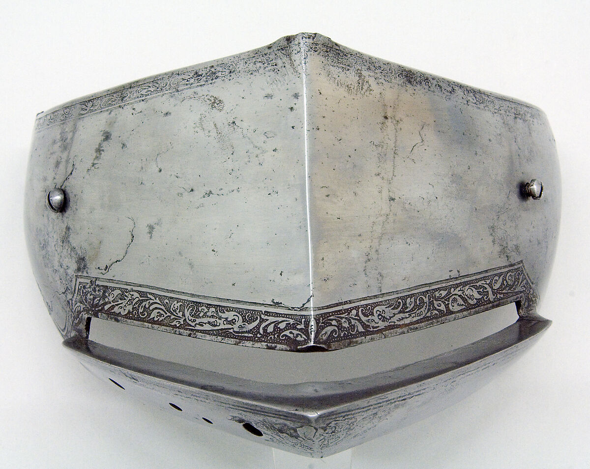 Armet, Attributed to Kolman Helmschmid (German, Augsburg 1471–1532), Steel, gold, German, Augsburg